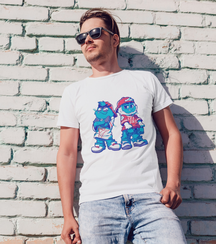 2 Kewl 4 School April Fools 2025 Hip-Hop Cartoon Characters In Red And White Outfits T-Shirt