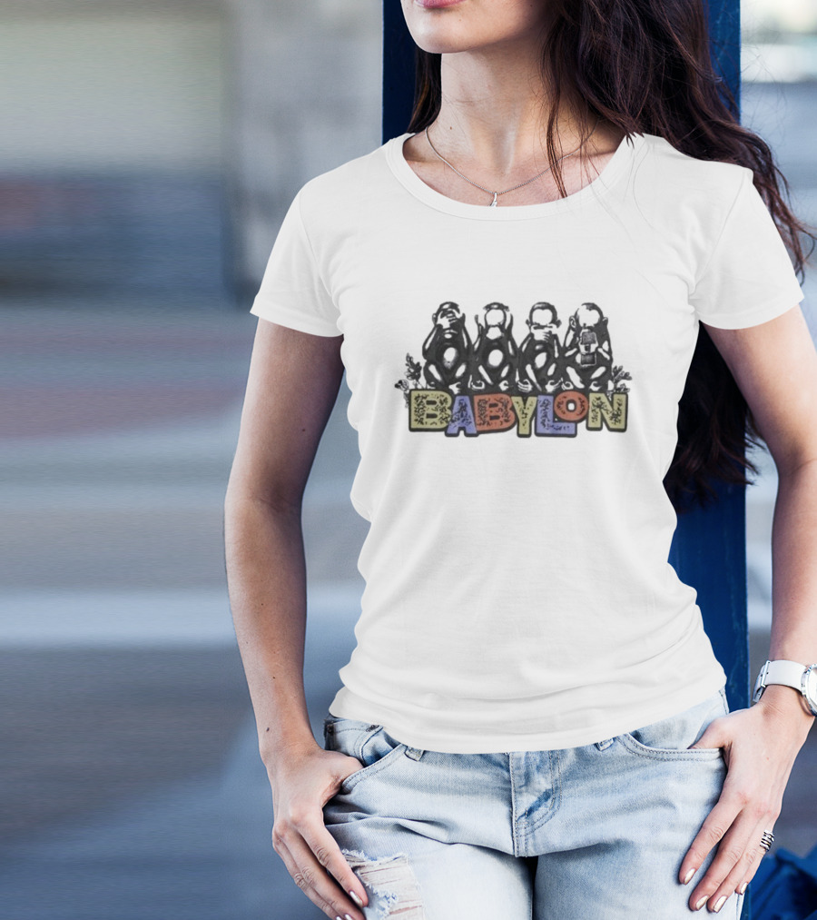 Babylon Monkeys With Engraved Figures And Bold Colors T-Shirt