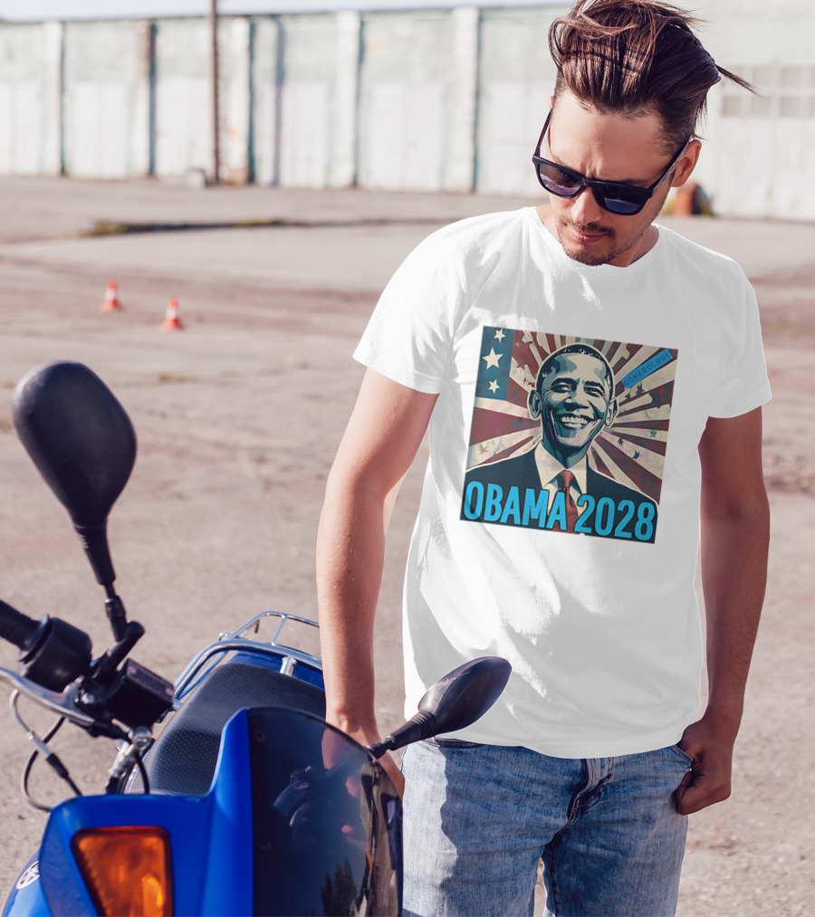 Obama 2028 American Flag Donkoolook T-Shirt