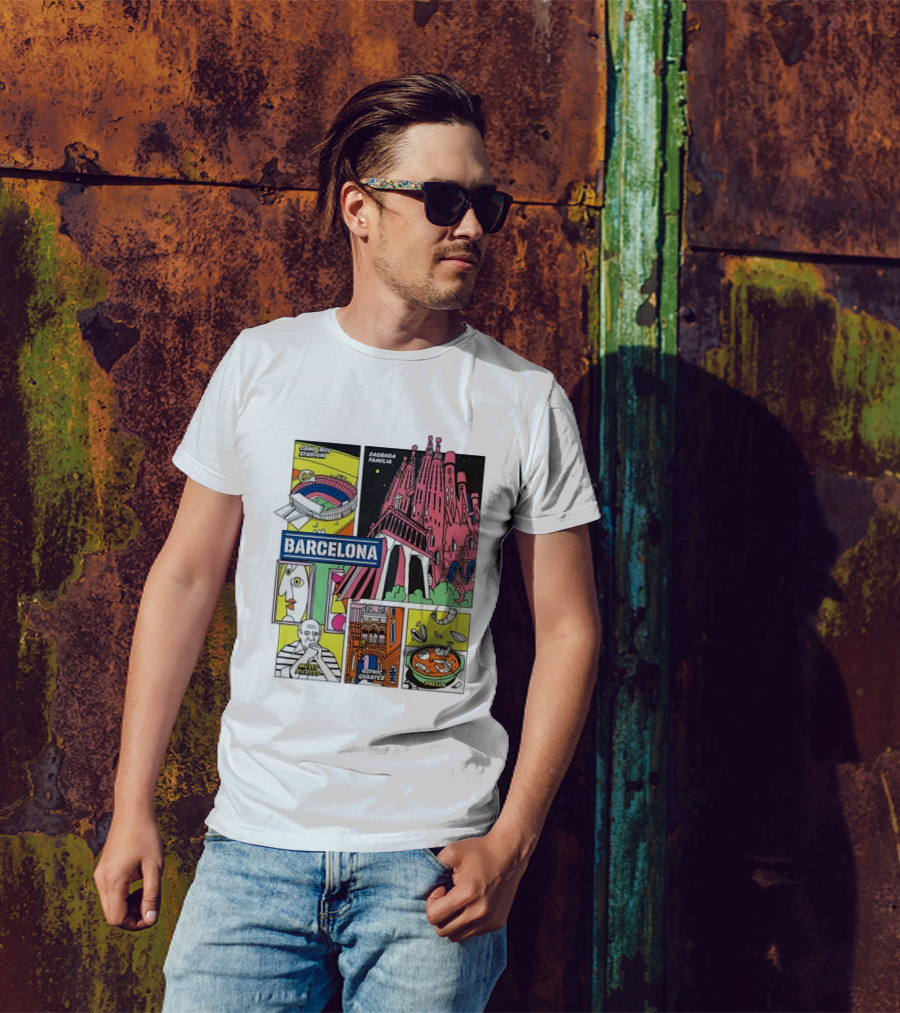 Barcelona Sagrada Familia Camp Nou Museu Picasso Gothic Quarter Paella T-Shirt