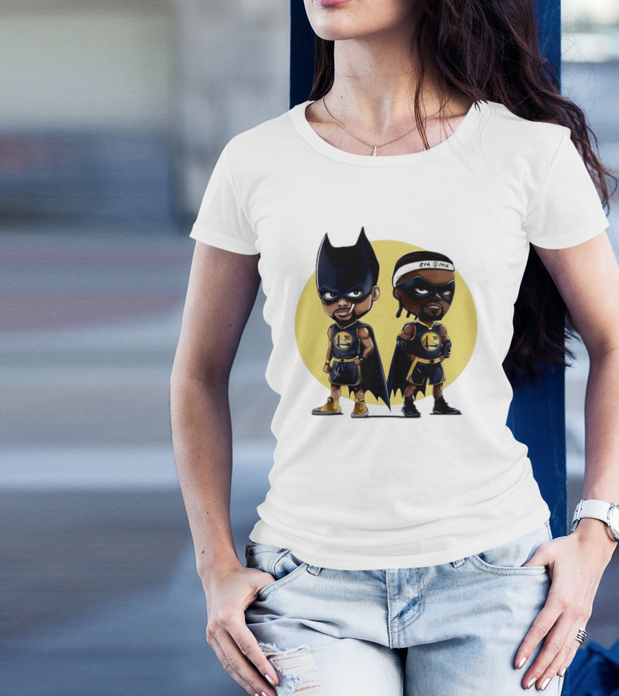 Batman And Robin Chibi Warriors 30 And Headband Duo Big Face T-Shirt