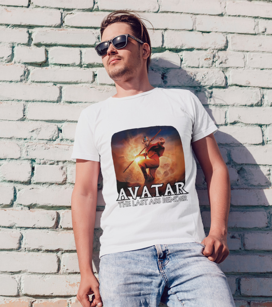 Avatar The Last Ass Bender Aang Parody With Red Outfit And Staff T-Shirt