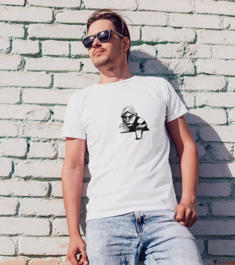 Burial Untrue Album Cover Motif With Cross And Abstract Faces T-Shirt