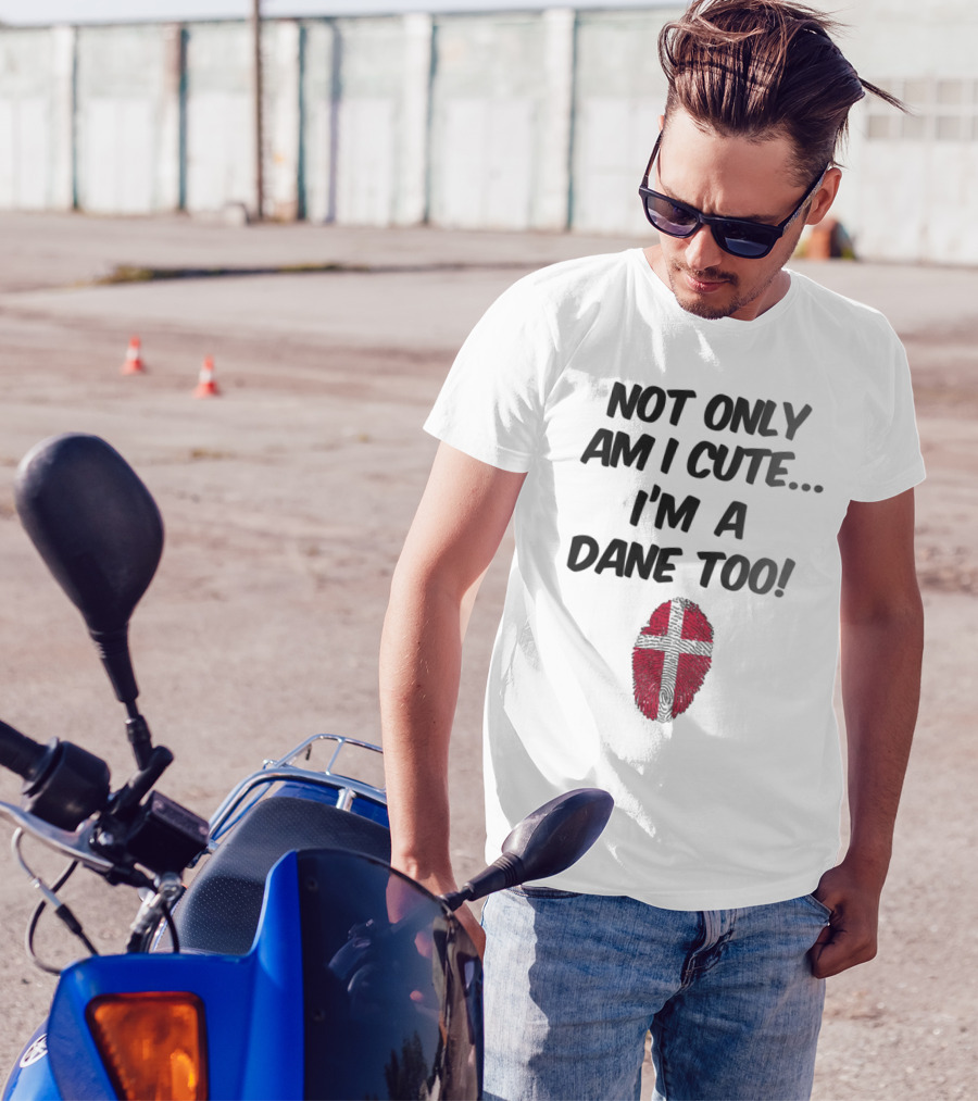NOT ONLY AM I CUTE I'M A DANE TOO FINGERPRINT FLAG T-Shirt
