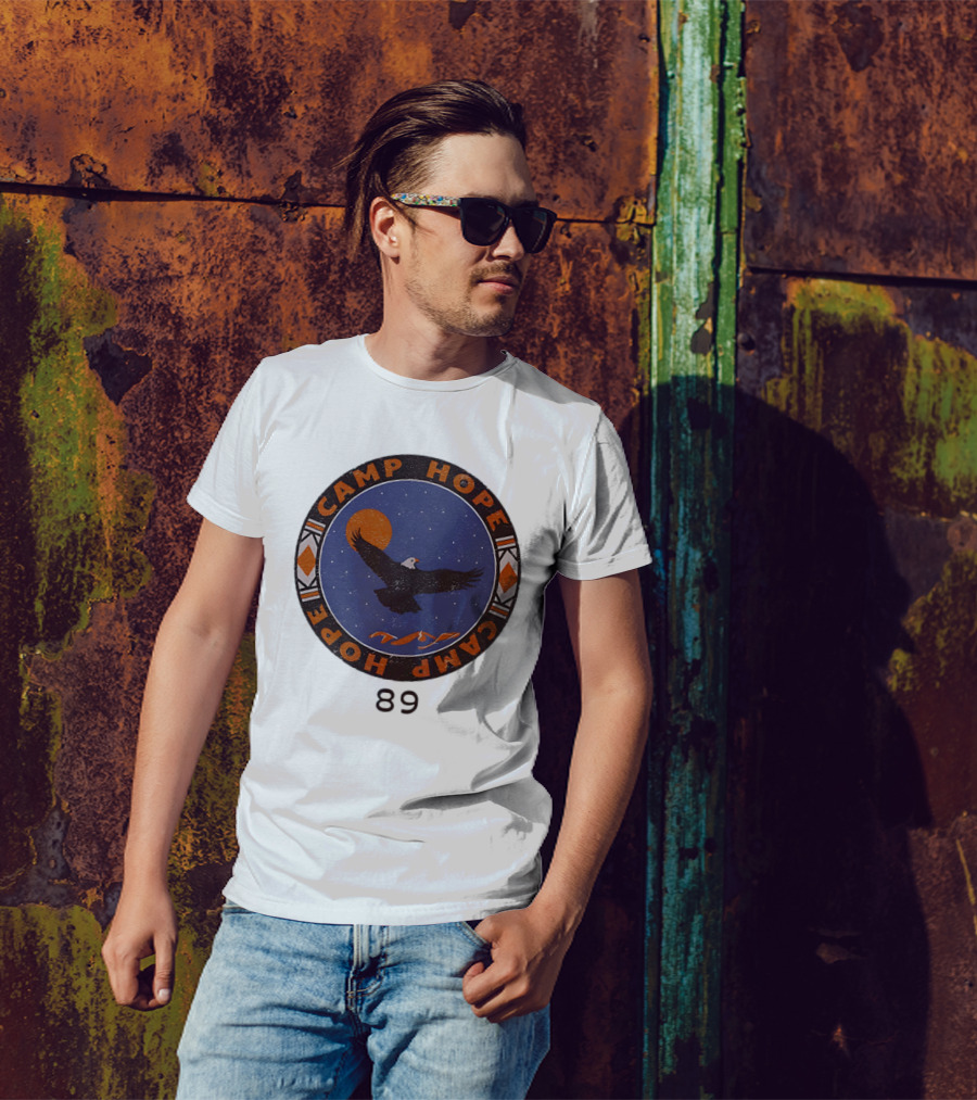 Camp Hope Circle 89 Eagle And Sun Design T-Shirt