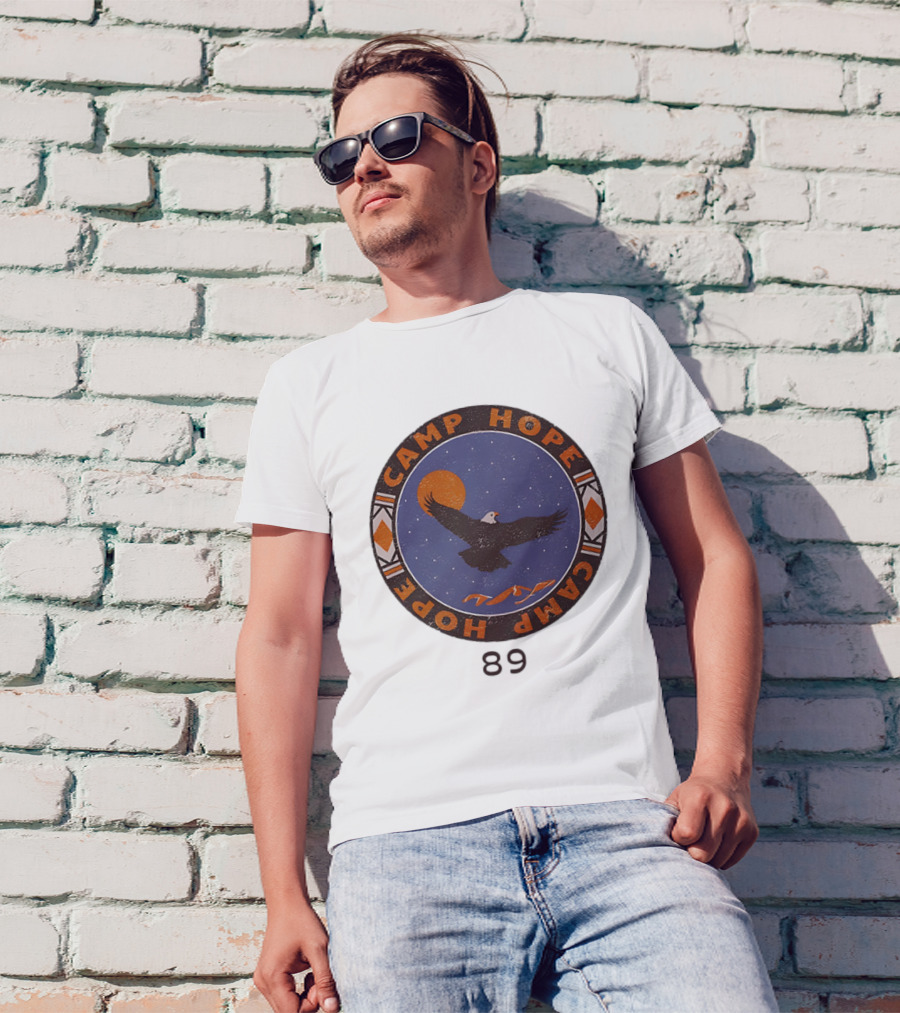 Camp Hope Circle 89 Eagle And Sun Design T-Shirt
