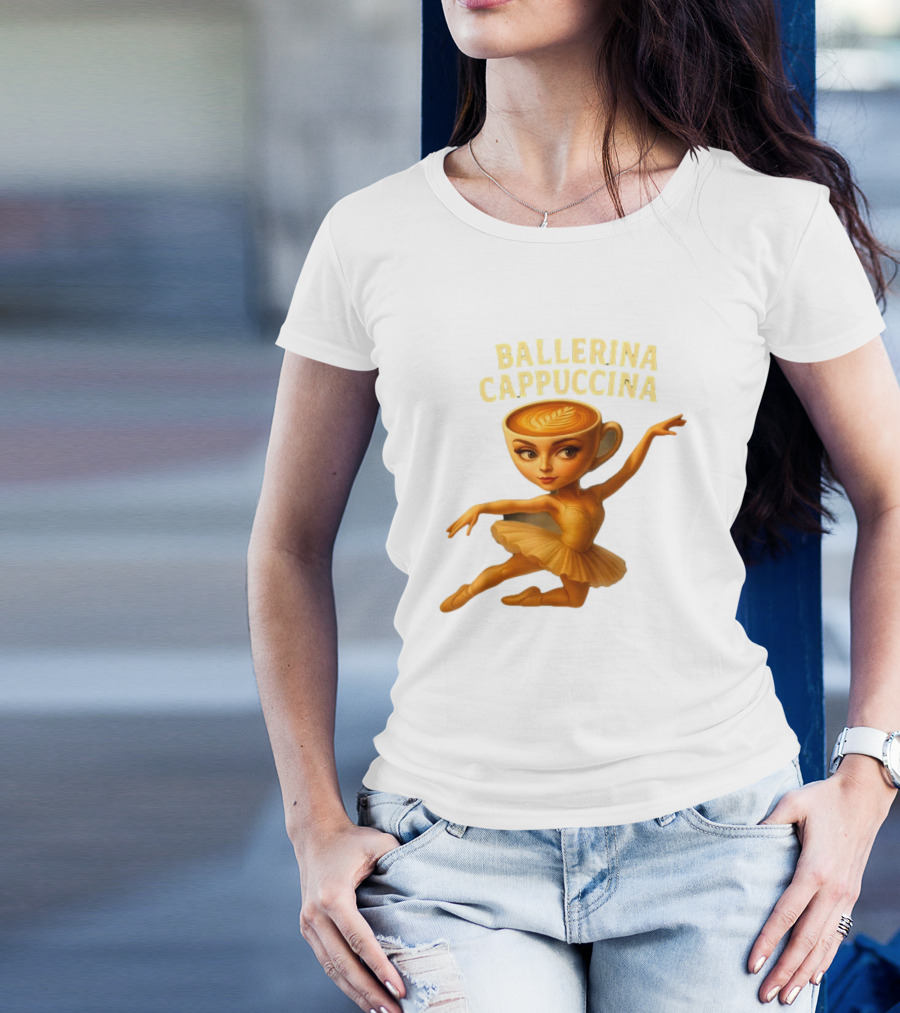 Ballerina Cappuccina Dance Meme Cappuccino Head Ballerina T-Shirt