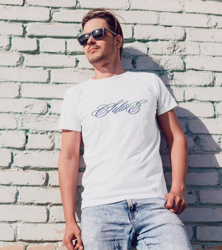 "Chloe Bailey Shake Blue And Green Signature Script" T-Shirt