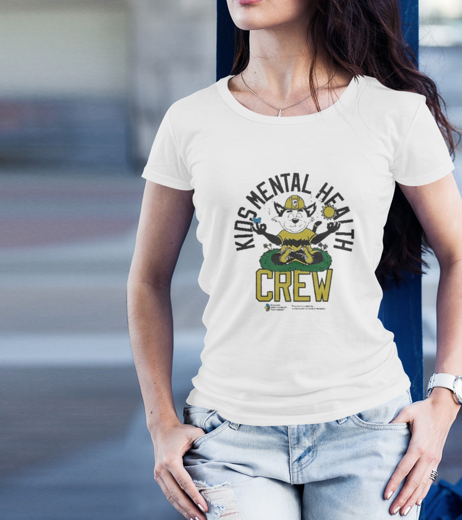 Kids Mental Health Crew Soccer Team Support Mascot Meditation Positive Wellbeing T-Shirt
