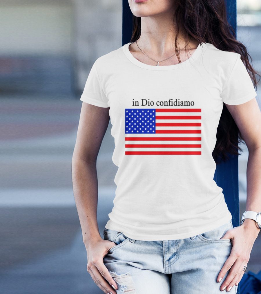 Eric Adams Wearing In Dio Confidiamo T-Shirt