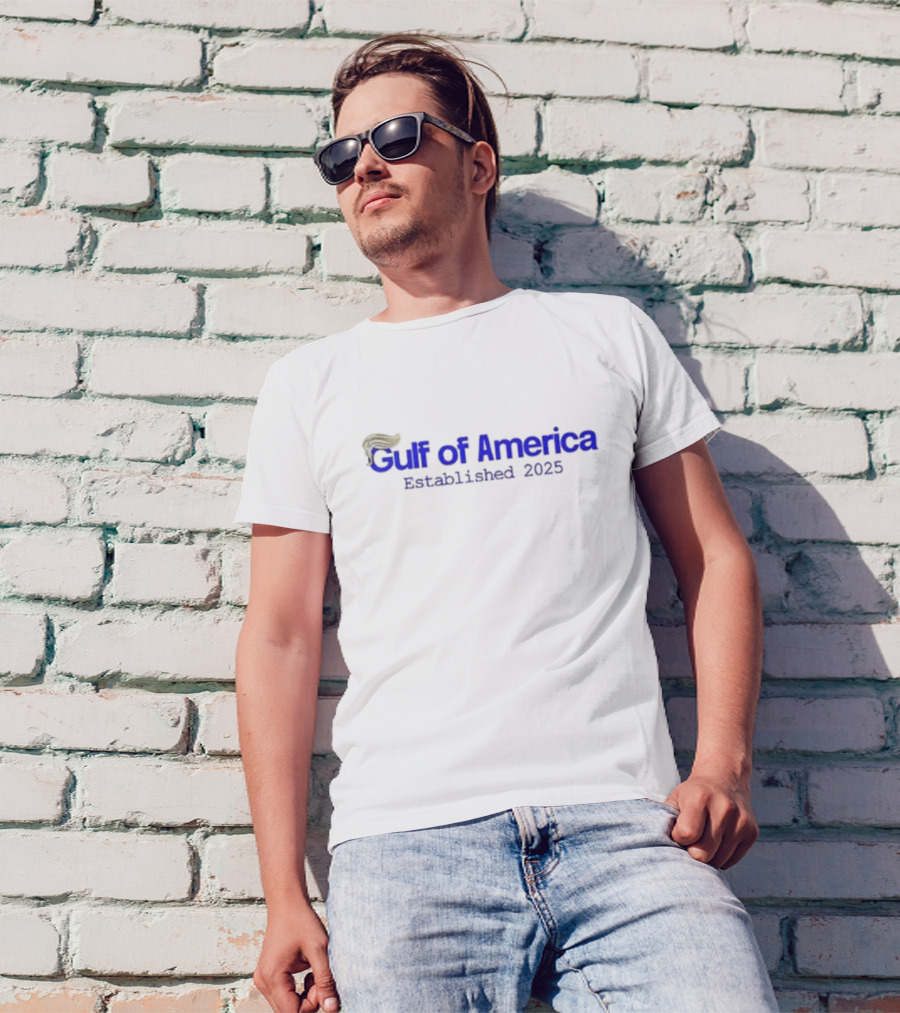 Gulf Of America Established 2025 Hair Pompadour T-Shirt