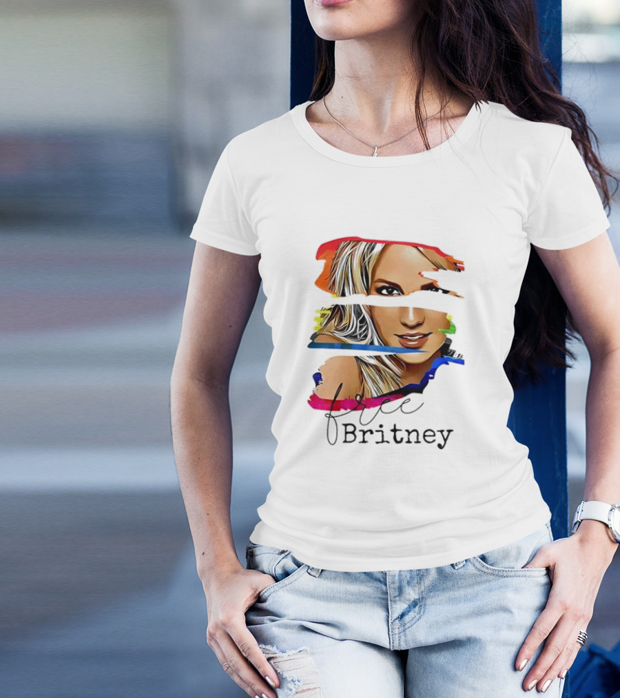 "Free Britney Spears Colorful Streak Portrait" T-Shirt