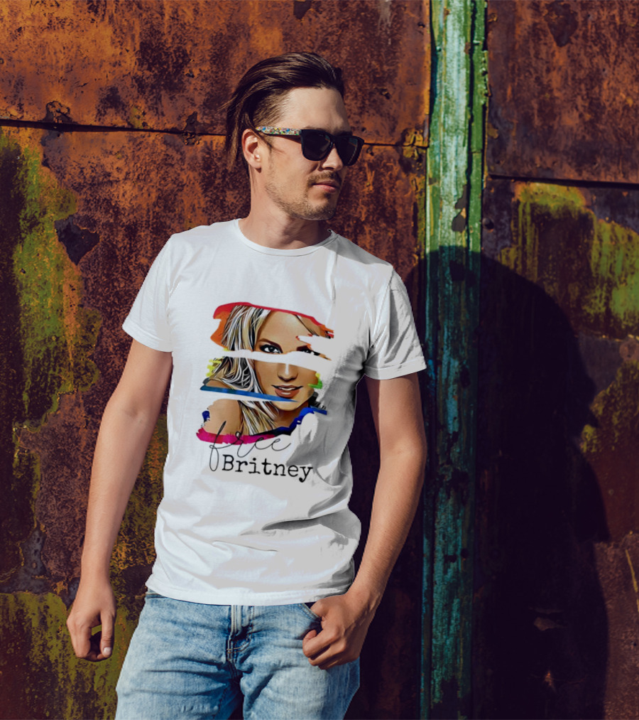 "Free Britney Spears Colorful Streak Portrait" T-Shirt