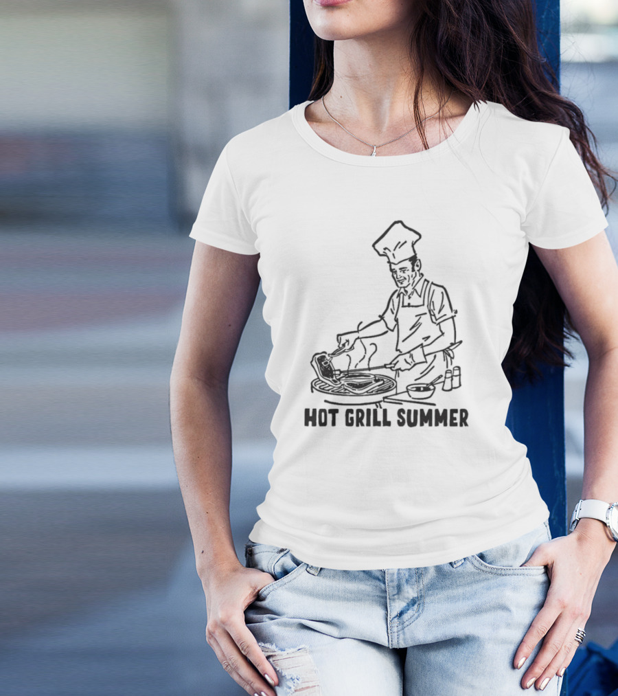 Hot Grill Summer Chef Grilling Cookout Vibes T-Shirt