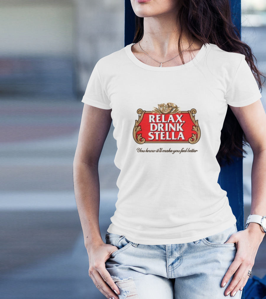 Houseofharry Relax Drink Stella Belgian Beer Inspired Crest T-Shirt