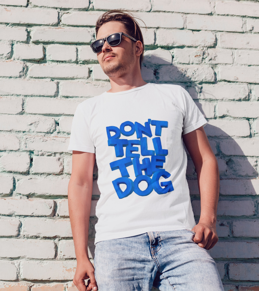 James Marriott Don't Tell The Dog Blue Text White Album T-Shirt