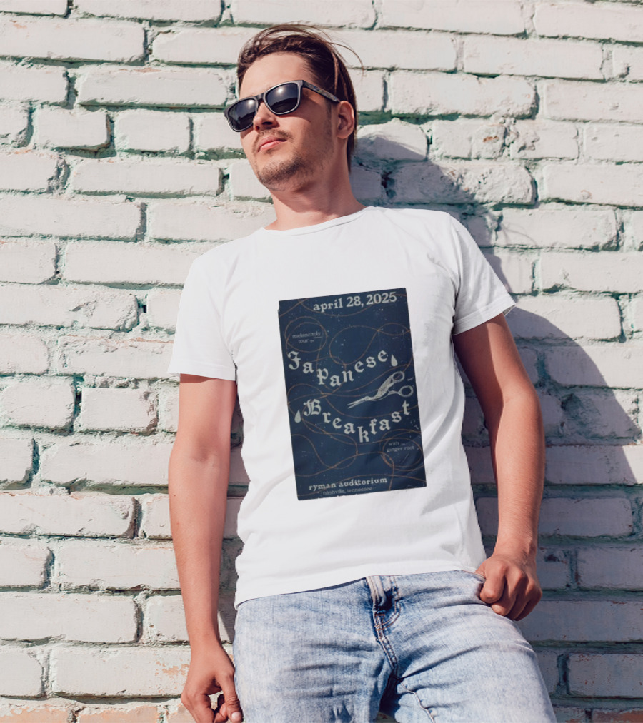 April 28 2025 Melancholy Tour Japanese Breakfast Ryman Auditorium Nashville With Ginger Root T-Shirt