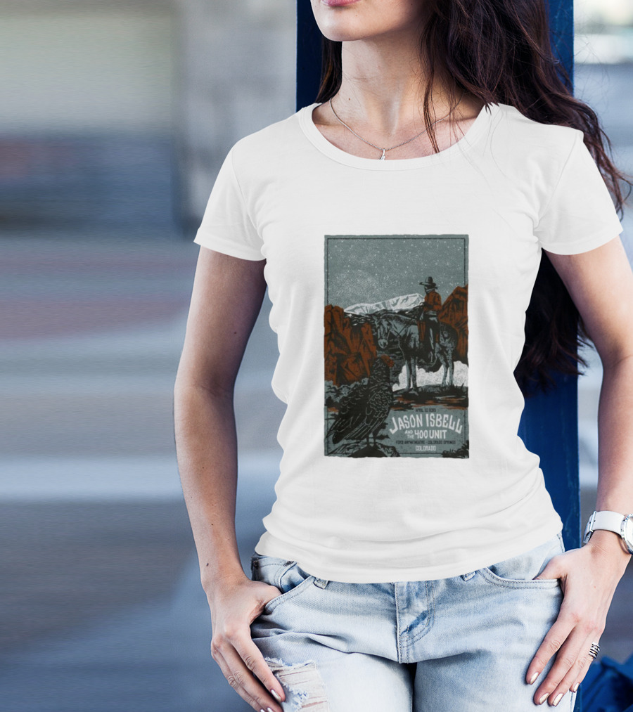 Jason Isbell And The 400 Unit Cowboy And Eagle April 30 2025 Ford Amphitheater Colorado Springs T-Shirt