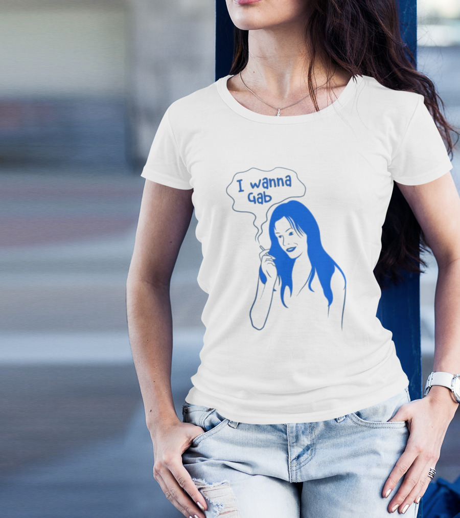 I Wanna Gab Cigarettes Blue Smoking Graphic T-Shirt