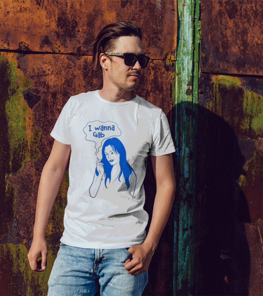 I Wanna Gab Cigarettes Blue Smoking Graphic T-Shirt
