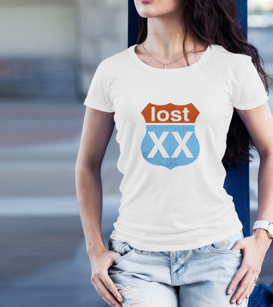 Lost XX Route Shield Mgk Wearing T-Shirt