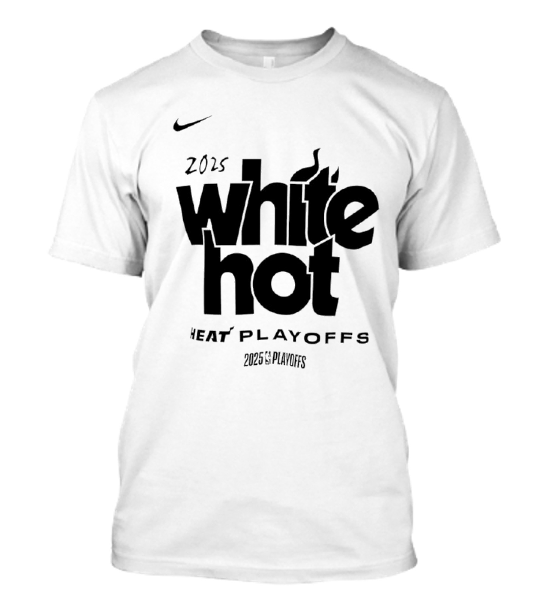 Miami Heat White Hot 2025 Playoffs NBA T-Shirt