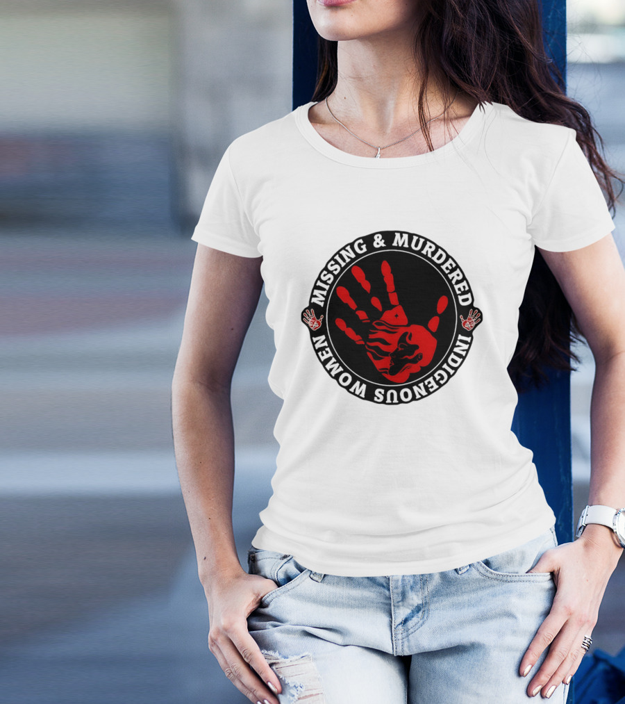 Missing Murdered Indigenous Women Red Handprint Symbol T-Shirt