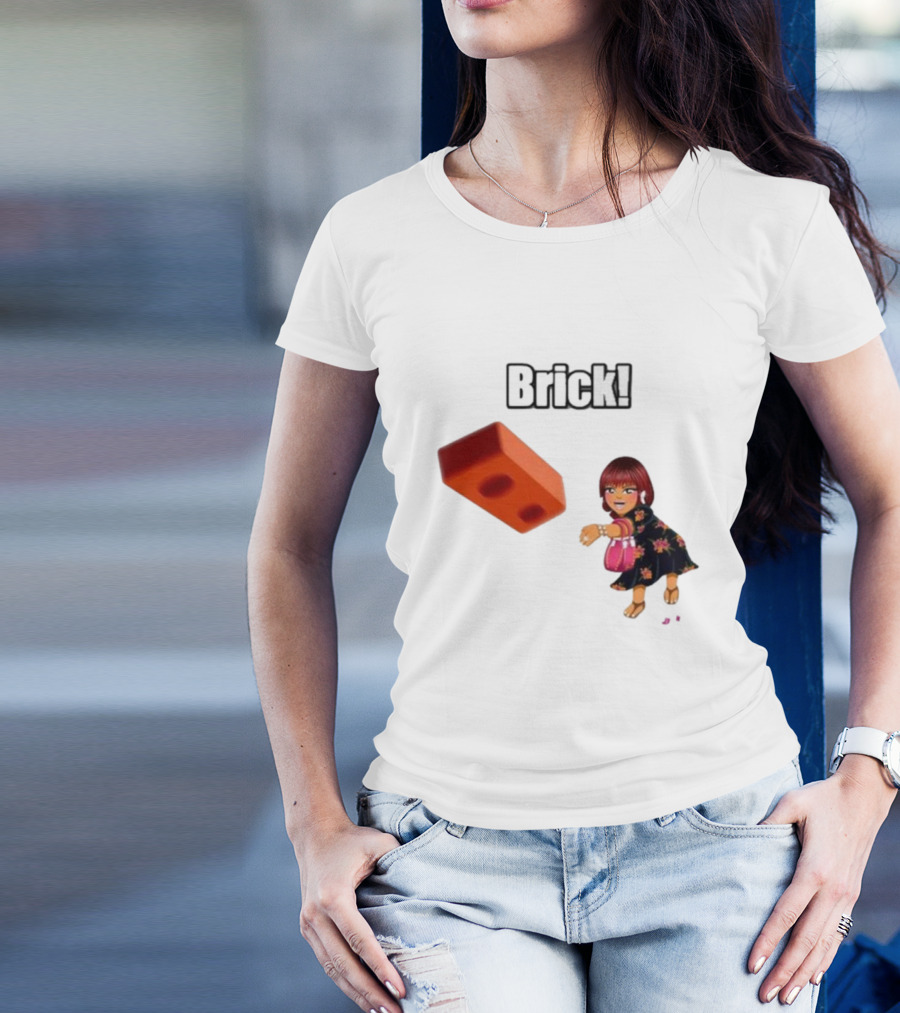 "Brick! Lushious Massacr Character With Red Brick" T-Shirt