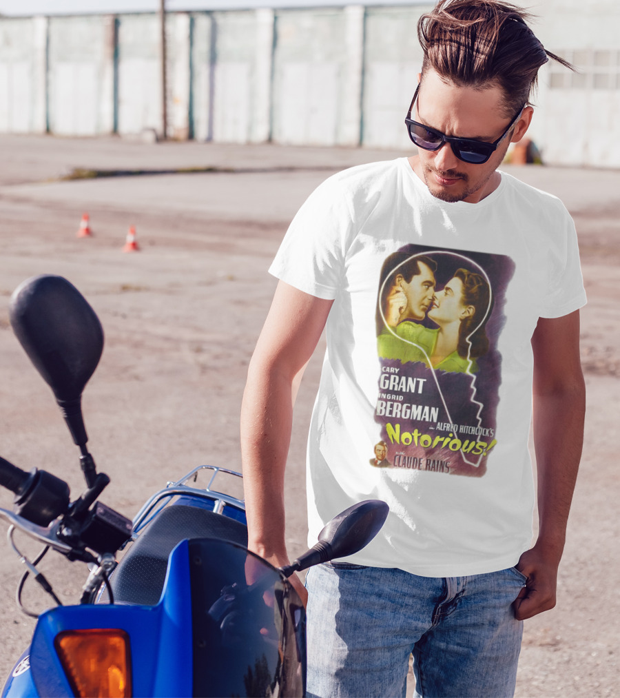 Cary Grant Ingrid Bergman In Alfred Hitchcock's Notorious With Claude Rains T-Shirt