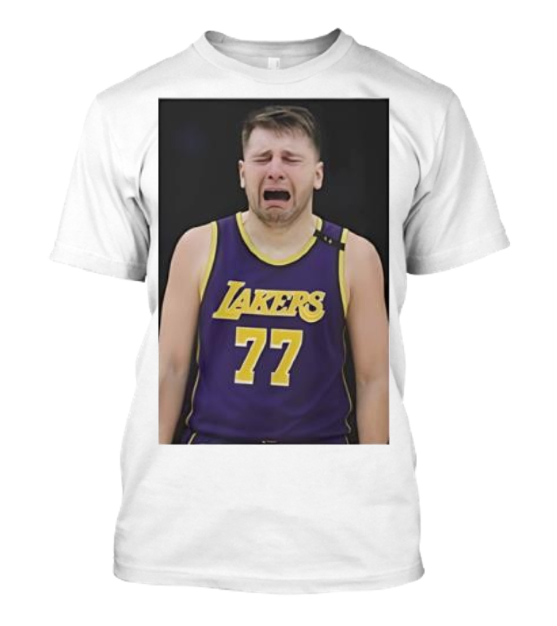 Luka Doncic Crying Lakers Jersey 77 Paul Lambert Justin Gaard T-Shirt