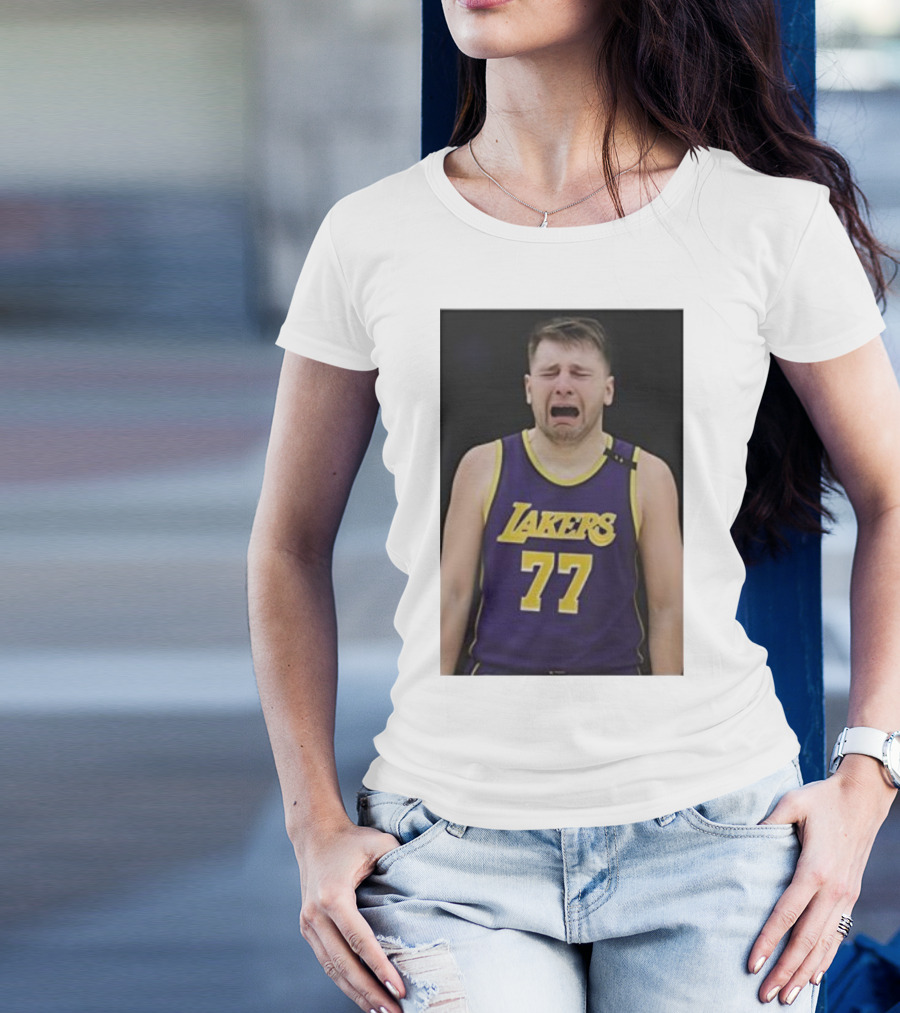 Luka Doncic Crying Lakers Jersey 77 Paul Lambert Justin Gaard T-Shirt