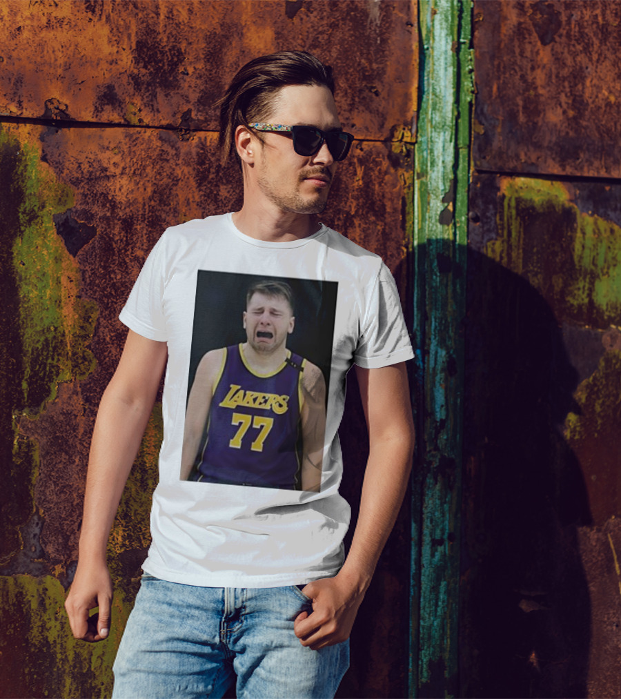 Luka Doncic Crying Lakers Jersey 77 Paul Lambert Justin Gaard T-Shirt