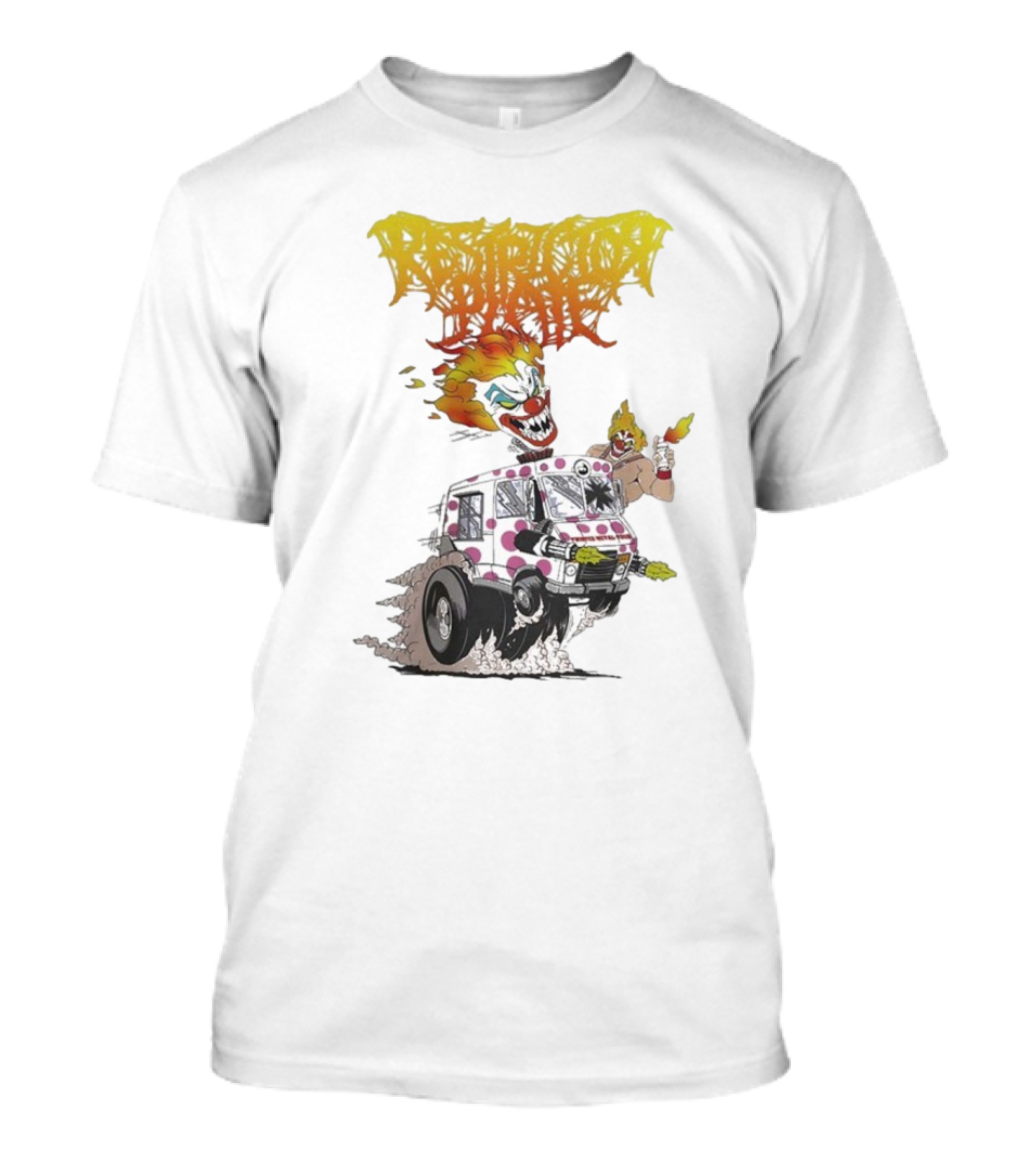 Restrictor Plate Twisted Metal Tour 2025 Flaming Clown Ice Cream Truck Explosion T-Shirt