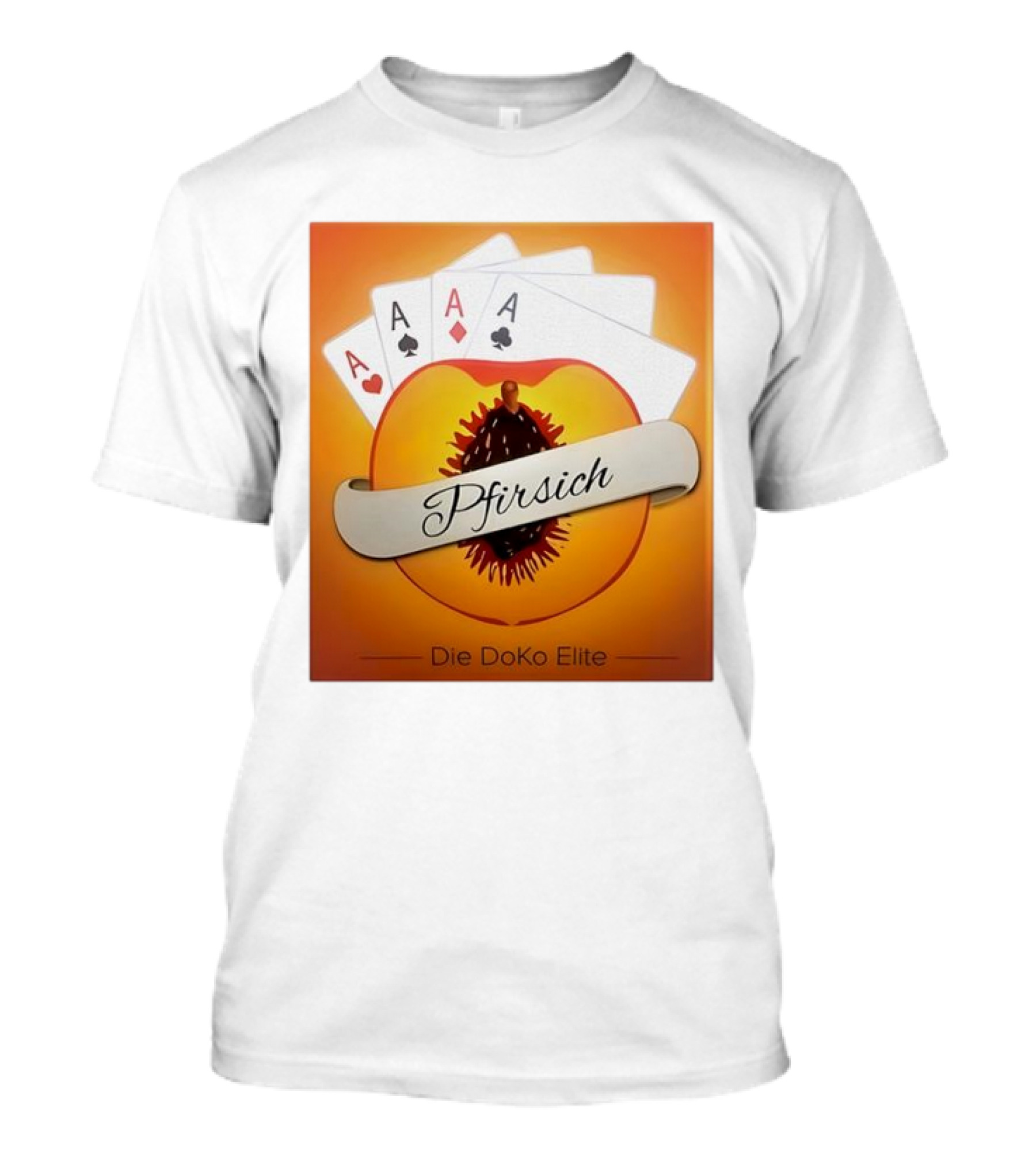 Pfirsich Die Doko Elite Poker Cards Peach Design T-Shirt