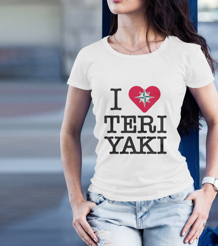Seattle Mariners I Love Teriyaki Heart Mariners Symbol T-Shirt