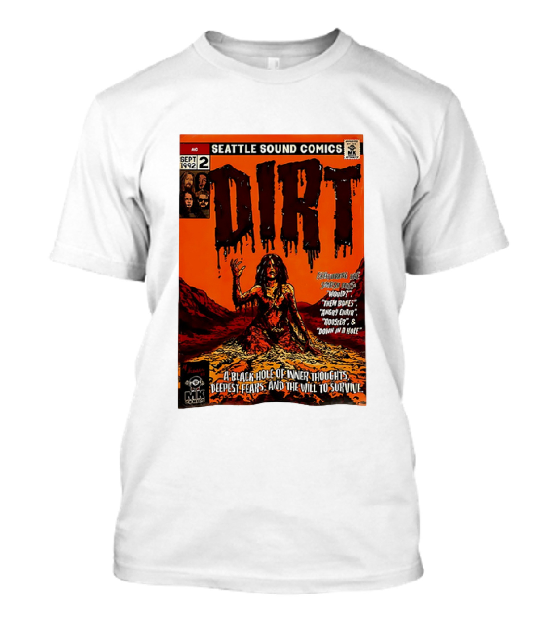 Seattle Sound Comics Dirt Horror August 1992 Issues Would Then Bones Angry Chair Rooster Down In A Hole T-Shirt
