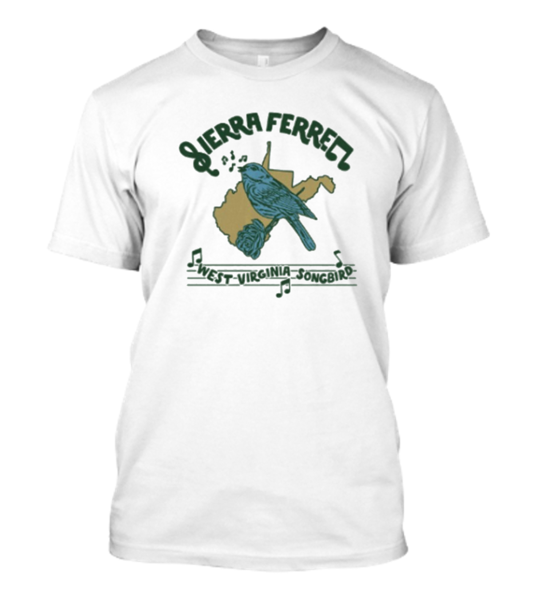 Sierra Ferrell West Virginia Songbird Music Notes Rose State Outline T-Shirt
