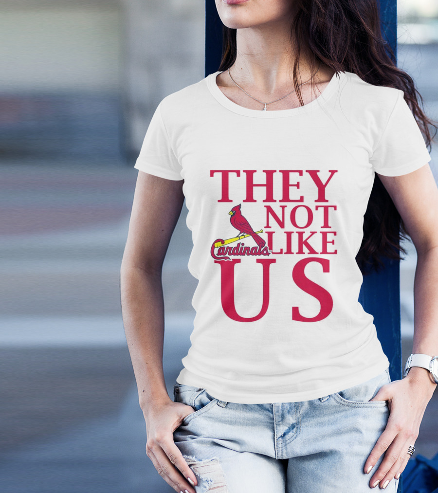 St. Louis Cardinals They Not Like Us Bird On Bat T-Shirt