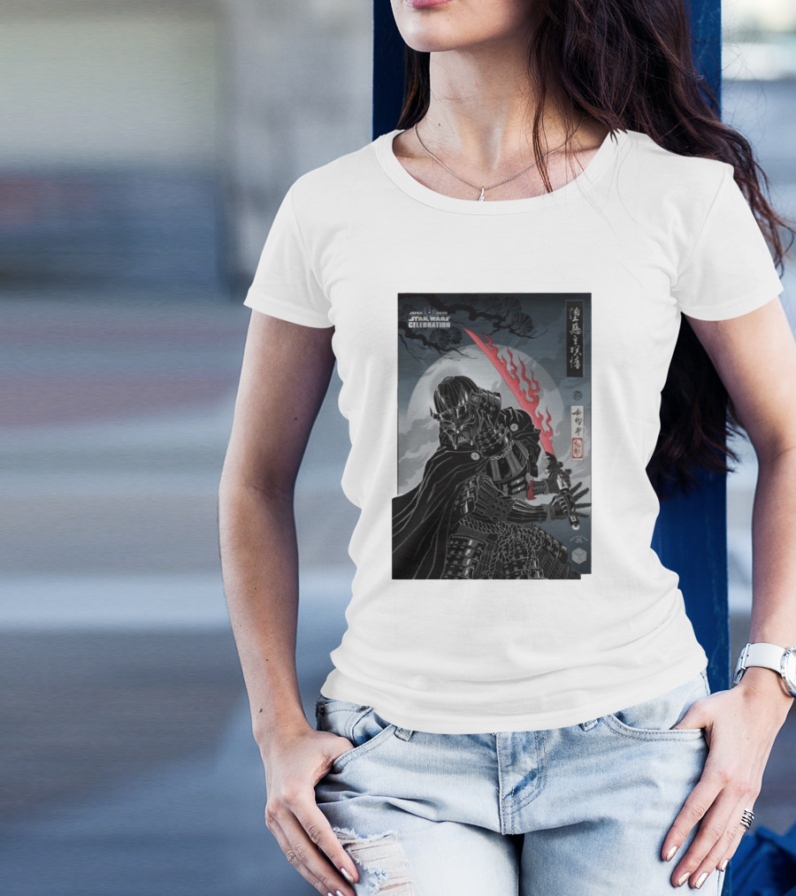 Japan 2025 Star Wars Celebration Badge Darth Vader Samurai Warrior Final Reveal Characters T-Shirt