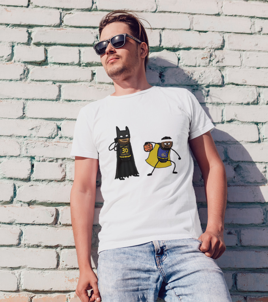 Batman Robin Stephen Curry Jimmy Butler Golden State Warriors Basketball Cartoon T-Shirt
