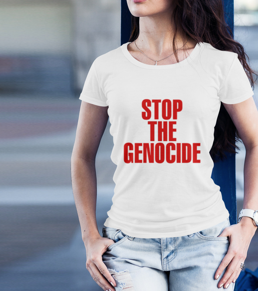 Stop The Genocide Red Bold Statement T-Shirt