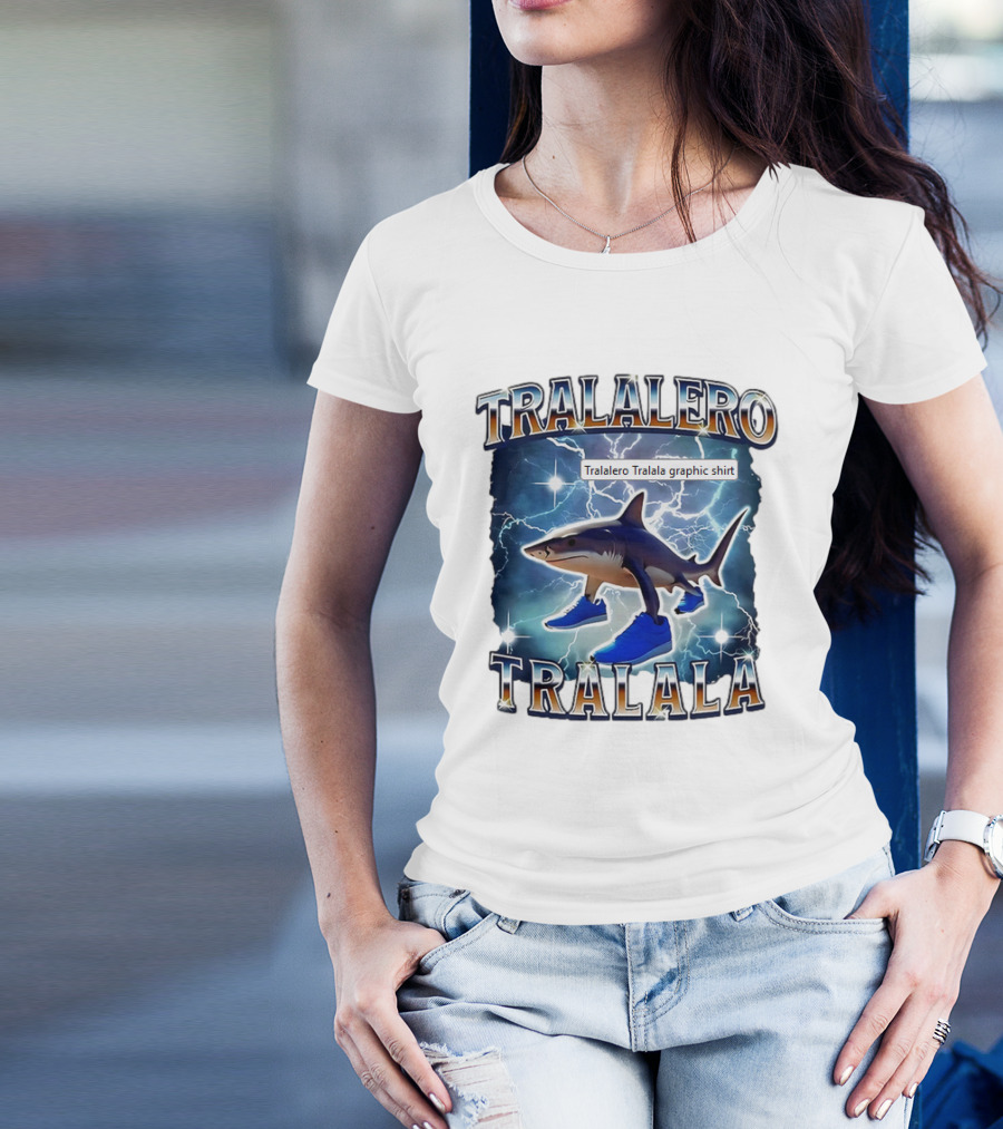Tralalero Tralala Shark In Sneakers Electric Storm T-Shirt