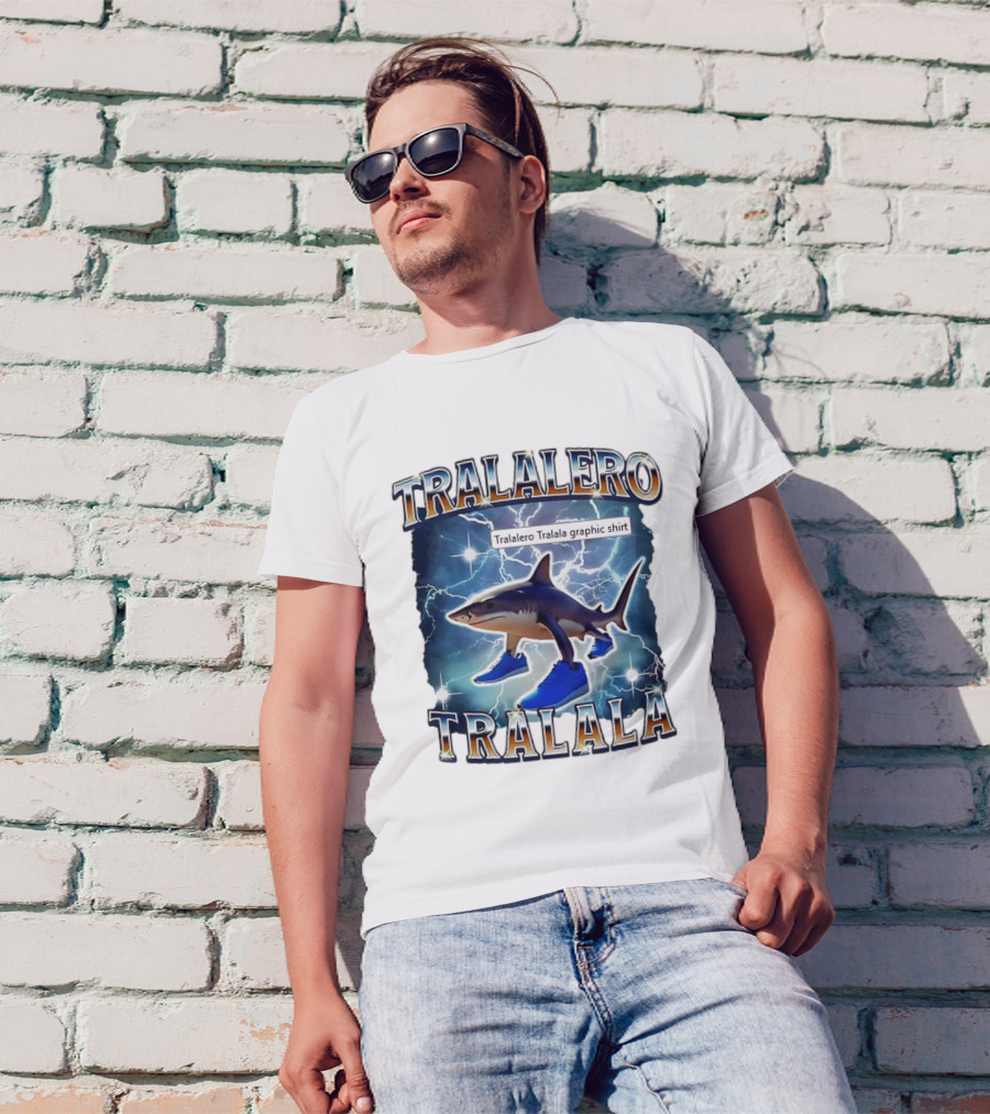 Tralalero Tralala Shark In Sneakers Electric Storm T-Shirt