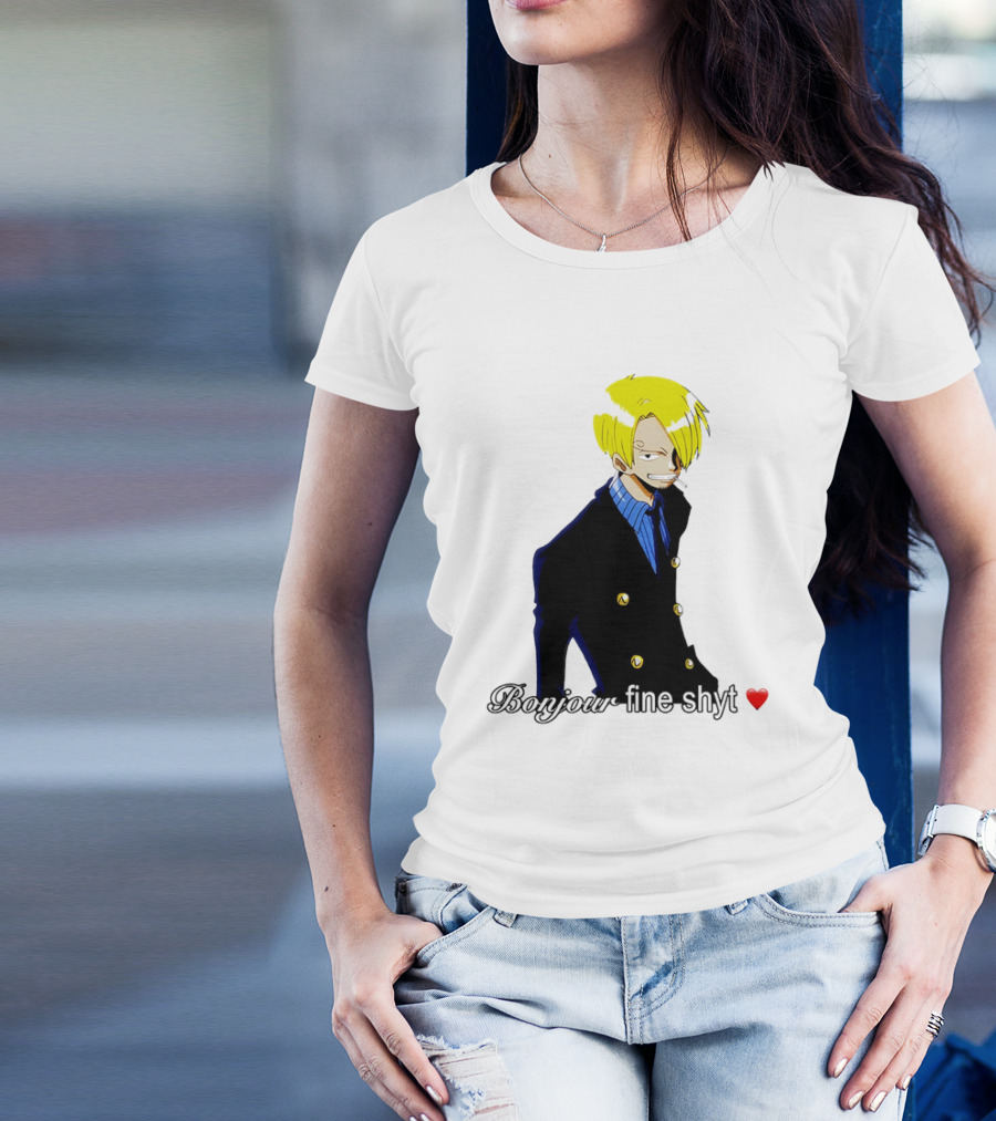 Vinsmoke Sanji Bonjour Fine Shyt Cartoon Character Heart Icon T-Shirt