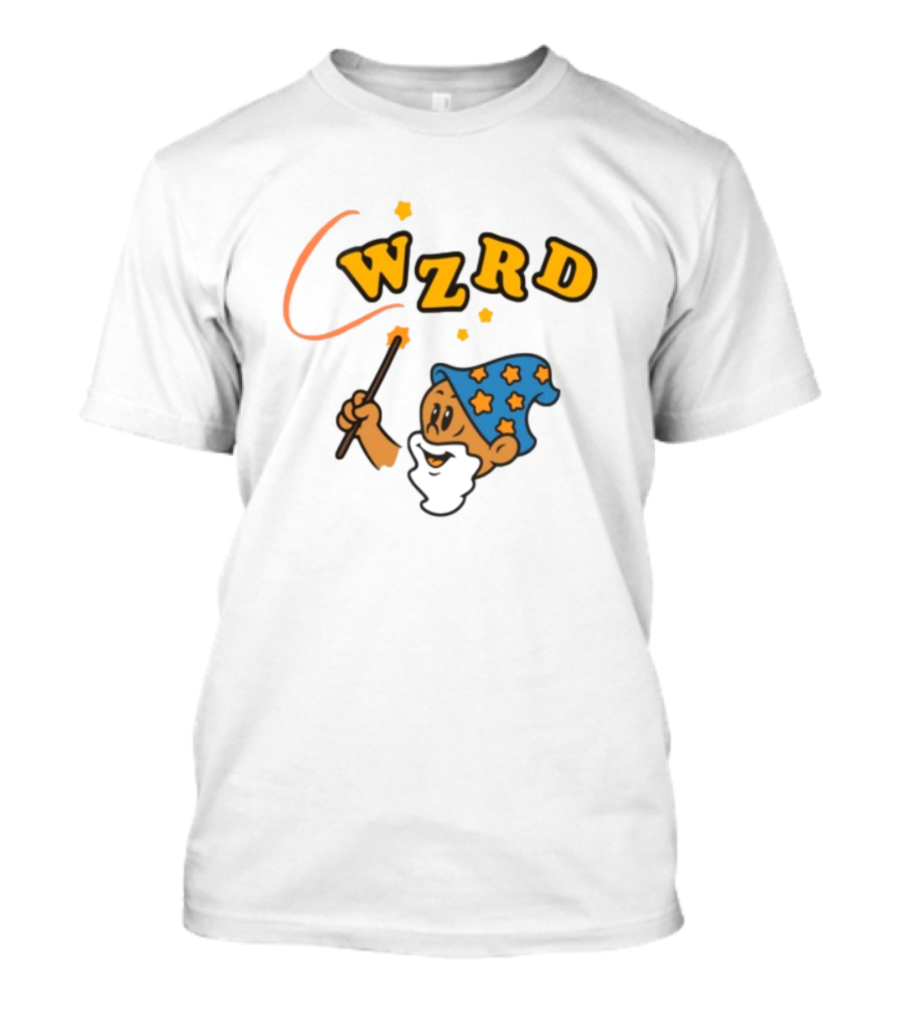 Wzrd Cartoon Wizard Wand And Stars T-Shirt