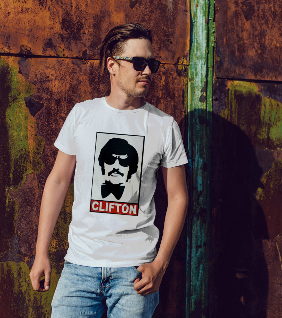 CLIFTON Sunglasses Moustache Red Box Style T-Shirt
