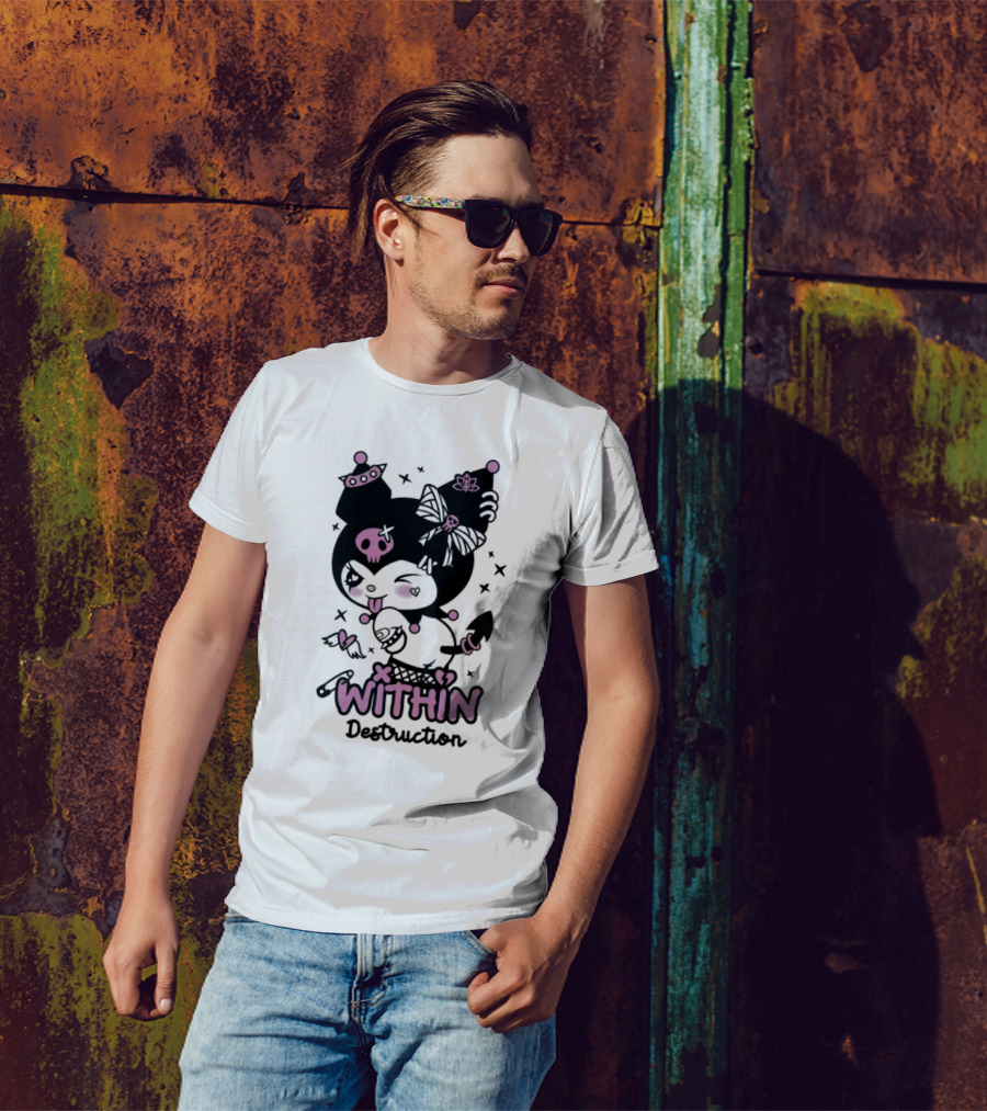Within Destruction Devil Kitty Kuromi Skull And Bow Elements T-Shirt