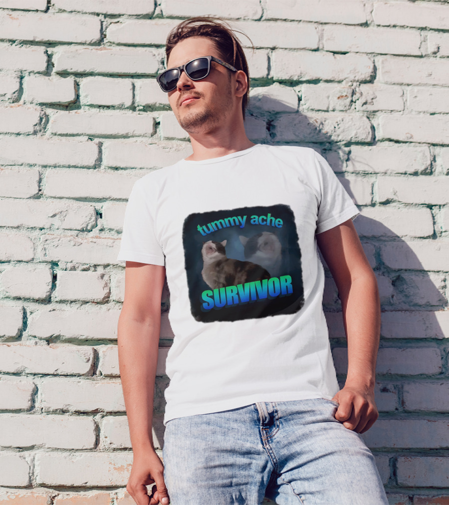 Tummy Ache Survivor Cat T-Shirt