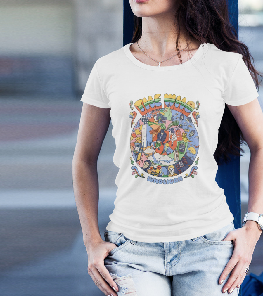 The Who Wholigan Retro Pop Art Psychedelic Collage T-Shirt
