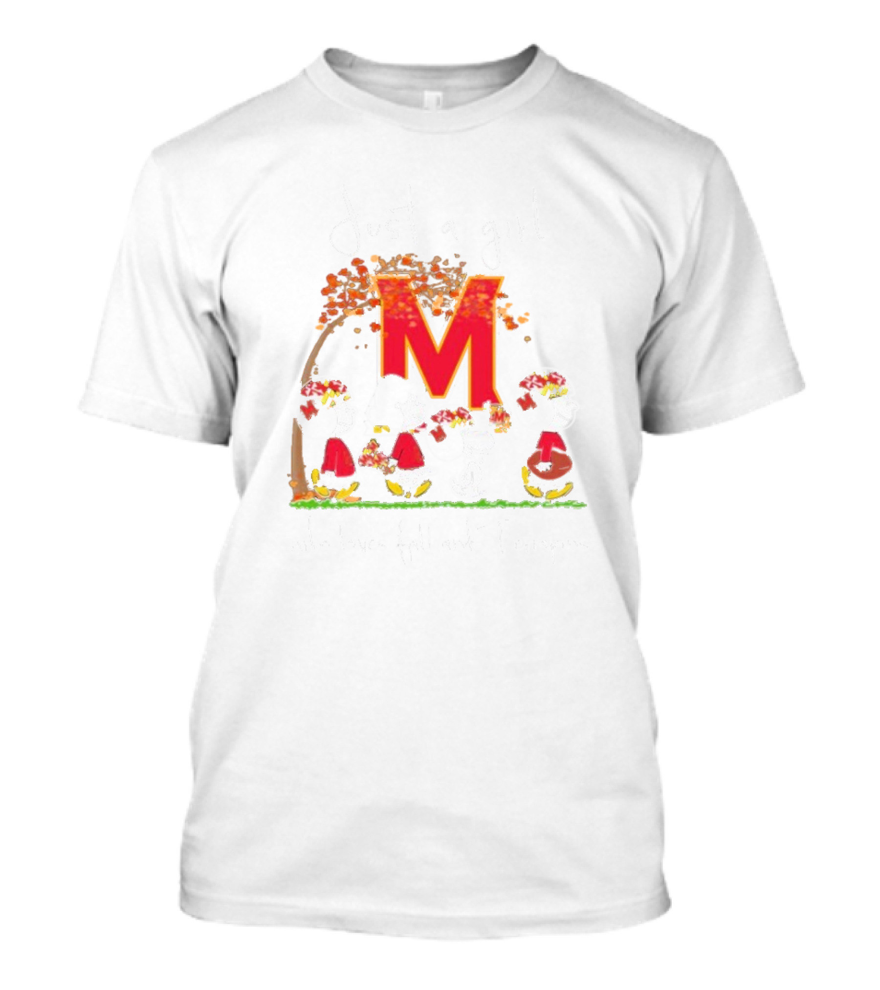 Just A Girl Who Loves Fall And Maryland Terrapins Snoopy Peanuts T-Shirt